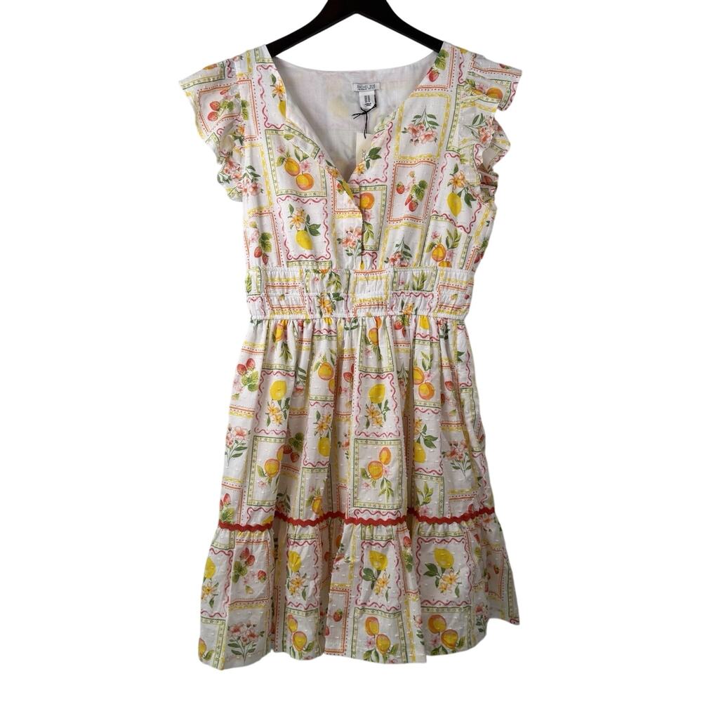 RACHEL ZOE Mommy & Me Ruffle Eyelet Dress Women's 12 Citris Fruit Cottagecore